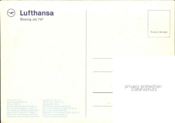 Lufthansa Boeing Jet 747 – Bild 2
