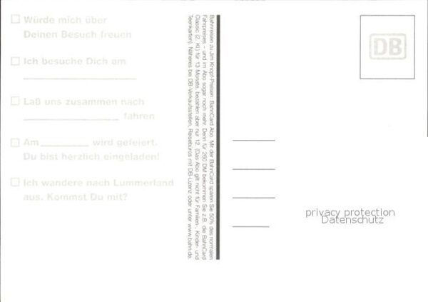 Werbung Reklame Deutsche Bahn BahnCard Jim Schultafel – Bild 2