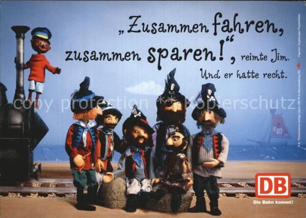 Werbung Reklame Deutsche Bahn Jim Knopf Piraten