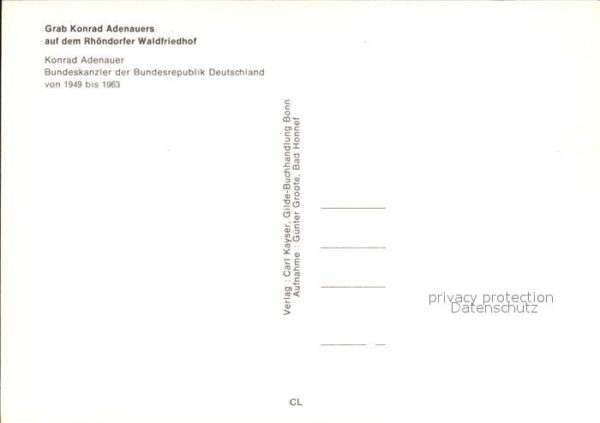 Tod Grab Konrad Adenauer Rhöndorf Waldfried – Bild 2