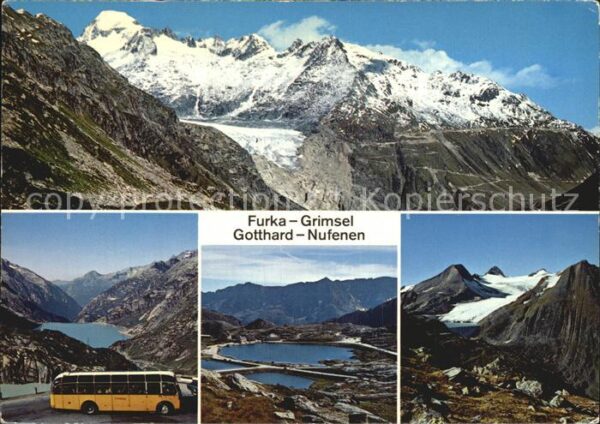 Postbus Grimsel-Passhöhe Furkastrasse Rhoneglet
