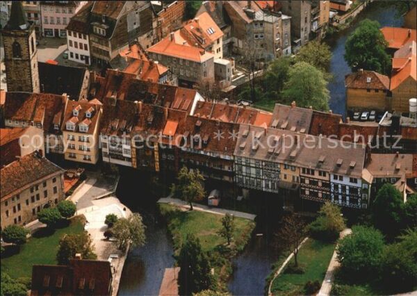 Erfurt Fliegeraufnahme Krämerbrücke