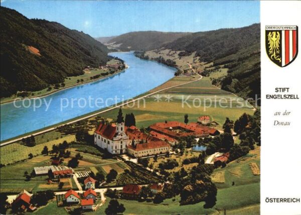 Engelhartszell Donau Oberoesterreich Fliegeraufnahme Abtei Engelszell Trappi