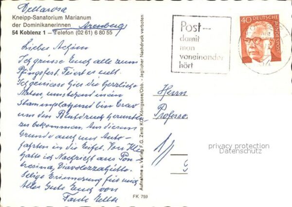 Koblenz Rhein Kneipp-Sanatorium Marianum – Bild 2