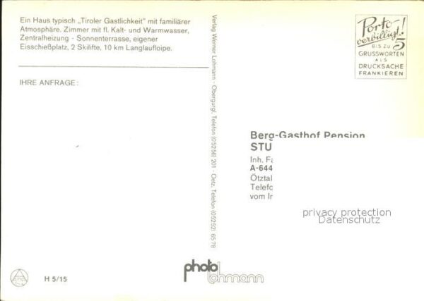 Niederthai Umhausen Tirol Berggasthof Pension Stuibenfall – Bild 2