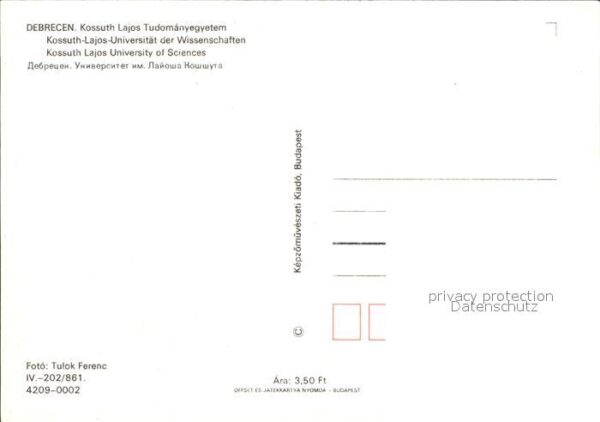 Debrecen Debrezin Kossuth Lajos Tudomanyegyetem Universit – Bild 2