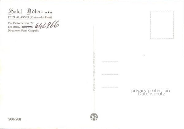 ALASSIO Savona Liguria IT Hotel Adler – Bild 2