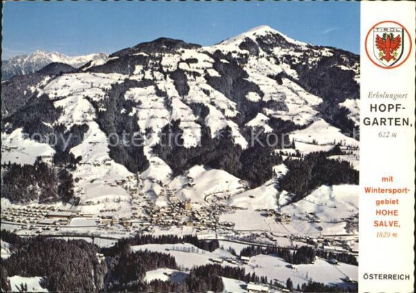 Hopfgarten Brixental Gesamtansicht mit Wintersportgebiet Hoh