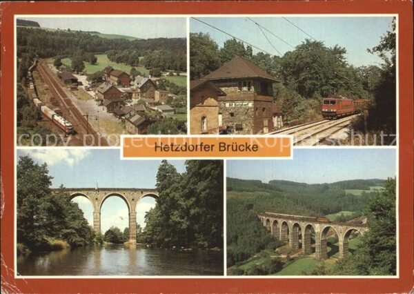 Hetzdorf Floeha Bahnhof Blockstelle Brücke Blick von de