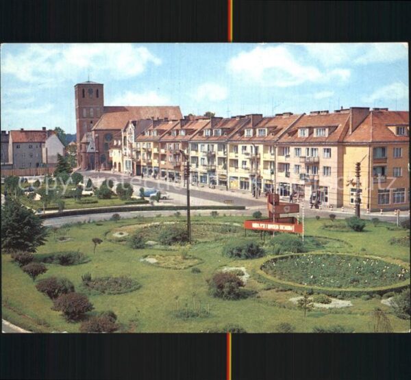 Biskupiec Bischofswerder Platz mit Kirche