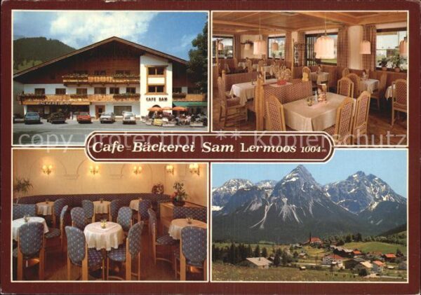 Lermoos Tirol Cafe Bäckerei Sam Innen- und Aussenansi