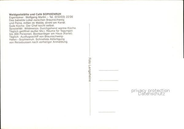 Braunschweig Wald Gaststätte und Cafe Sophienruh – Bild 2