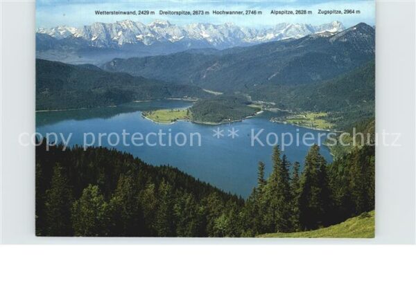 Walchensee Panorama Wettersteinwand Dreitorspitze