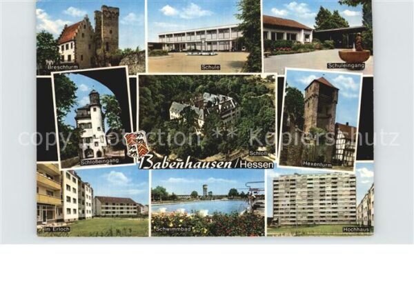 Babenhausen Hessen Schule Hexenturm Hochhaus Schlosseingan