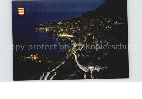 Monaco Fliegeraufnahme bei Nacht