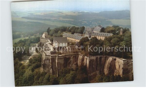 Koenigstein Saechsische Schweiz Fliegeraufnahme Festung