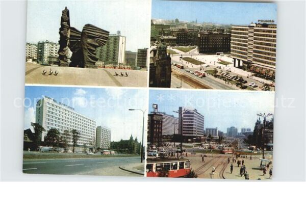 Katowice Stadtansichten Denkmal Strassenbahn Hoc