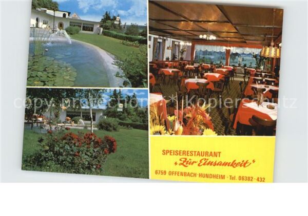 Hundheim Offenbach-Hundheim Restaurant Zur Einsamkeit Gastraum Park