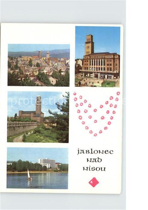Jablonec nad Nisou Gesamtansicht Kirche See