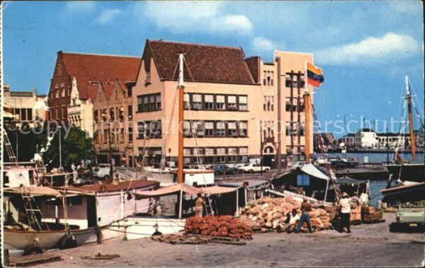 Willemstad Custom house with Venezuelan schooners
