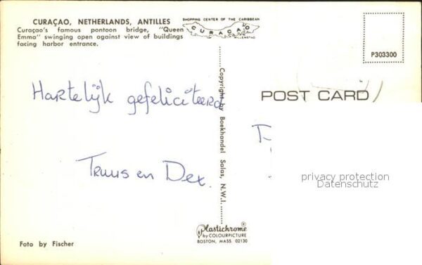 Curacao Niederlaendische Antillen Pantoon bridge Queen Emma Buildings fac – Bild 2