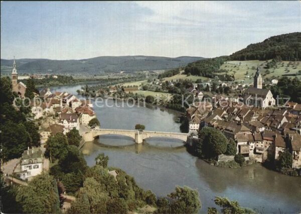 Laufenburg Baden Fliegeraufnahme Rheinbrücke