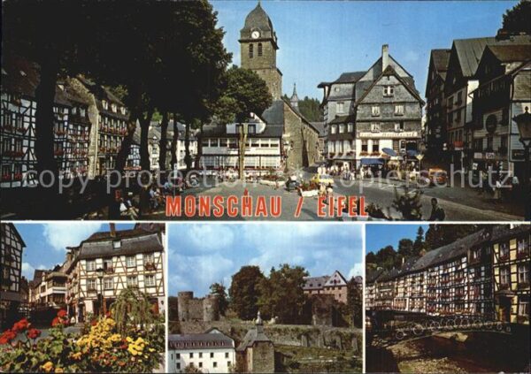 Monschau Markt Kirche Burg Fachwerkhäuser