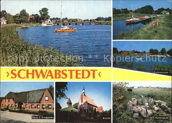Schwabstedt Panorama Frachter Badeanstalt Haus des
