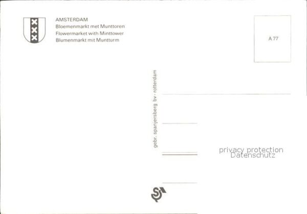 Amsterdam Niederlande Bloemenmarkt met Munttoren – Bild 2