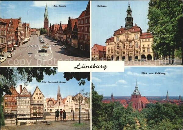 Lueneburg Am Sande Rathaus Alte Fachwerkhäuser Bl
