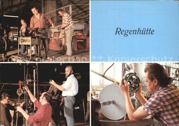 Regenhuette Bayerisch Eisenstein Glasmacher und Glasscheilfer bei der Ar