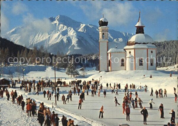 Seefeld Tirol Eislaufplatz am Seekircherl mit Hochede