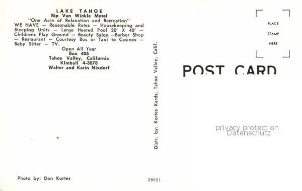 Lake Tahoe California Rip Van Winkle Motel – Bild 2