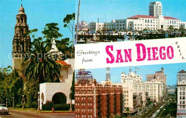 San Diego California Kirche Hafen Strassenpartie
