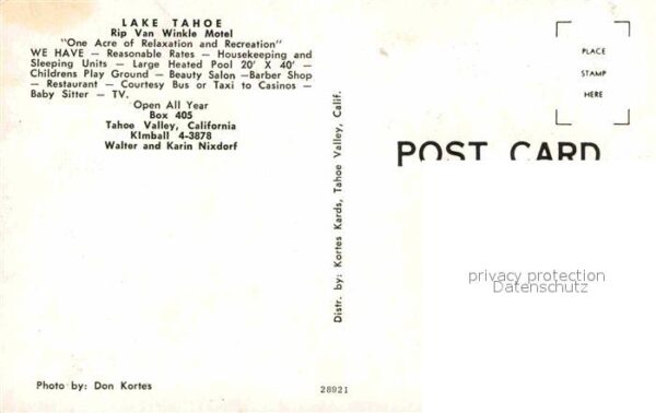 Lake Tahoe California Rip Van Winkle Motel – Bild 2