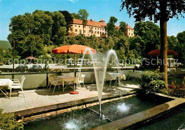 Bad Iburg Schlossblick Brunnen Fontäne