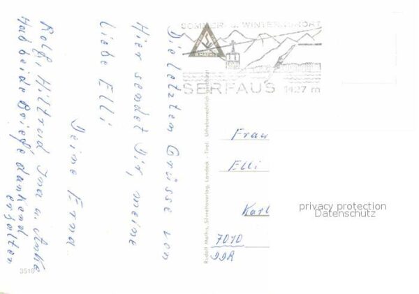 Serfaus Tirol Teilansicht Panorama Glockenturm Reiter – Bild 2