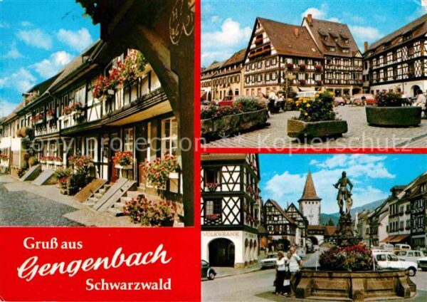 Gengenbach Fachwerkhäuser Markt Brunnen