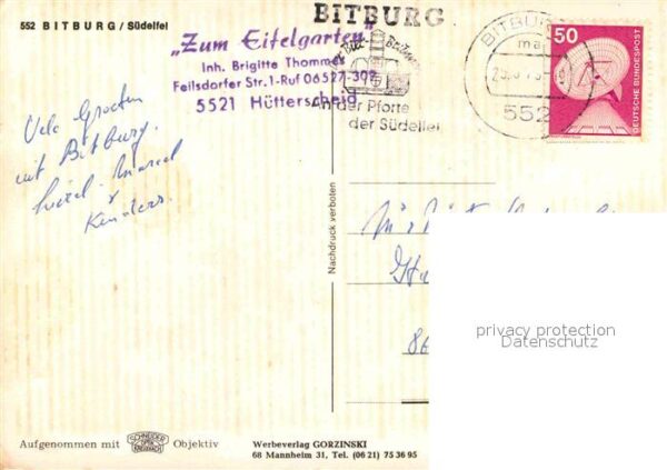 Bitburg Wasserspiele Strassenpartie Kirche Spri – Bild 2