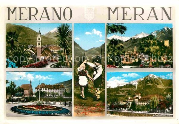 Merano Meran Panorama Trachtenkinder Kurhaus