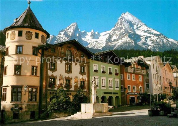 Berchtesgaden Marktplatz mit Watzmann