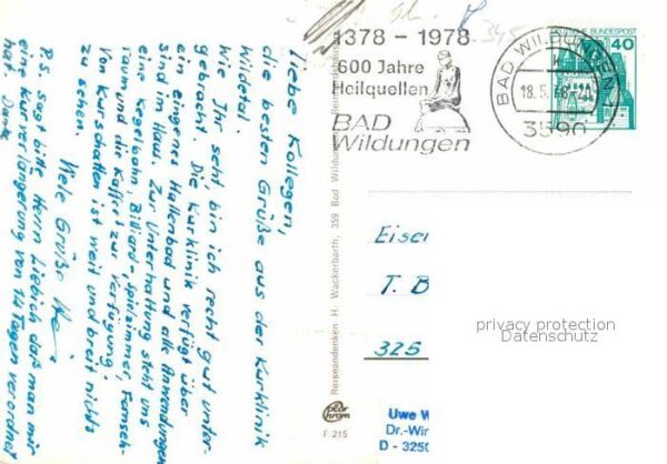 Bad Wildungen Kurklinik Wildetal Teilansichten – Bild 2