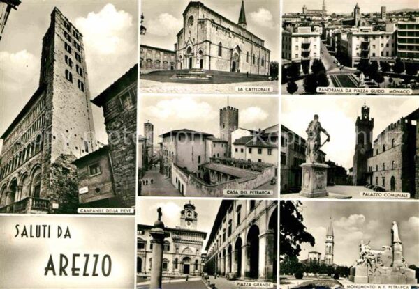 Arezzo Campanile della Peve Cattedrale Panoram