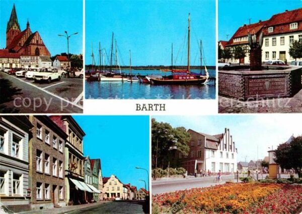 Barth Markt Mole Brunnen Ernst Thälmann Stras
