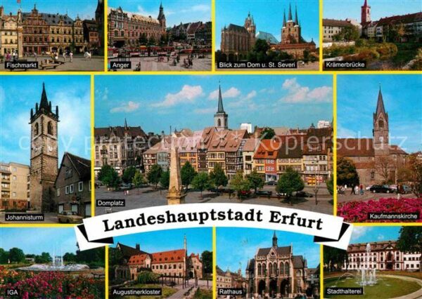Erfurt Fischmarkt Anger Dom Kirche Brücke Turm