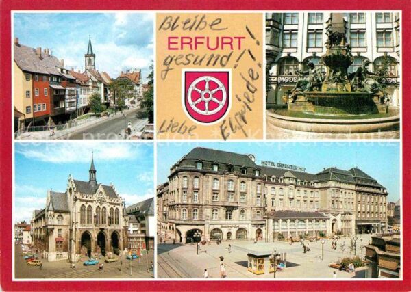 Erfurt Krämerbrücke Monumentalbrunnen Rathaus