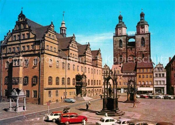 Wittenberg Lutherstadt Markt Rathaus Stadtkirche Denkmal