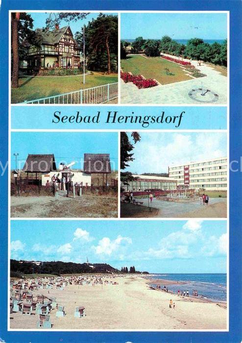 Heringsdorf Ostseebad Usedom Jugendherberge Promenade Sonnenuhr Volk