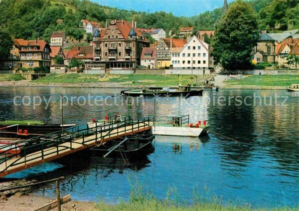 Wehlen Sachsen Partie an der Elbe Bootsanleger Fähre