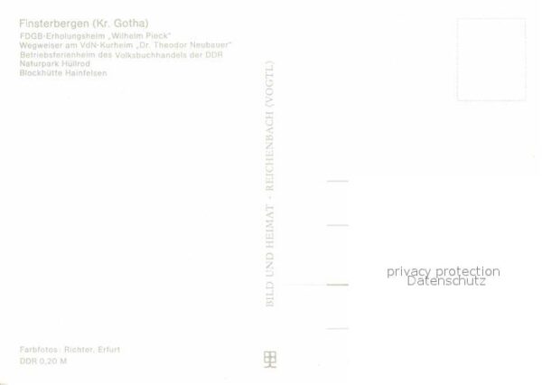 Finsterbergen FDGB Erholungsheim Wilhelm Pieck Wegwei – Bild 2